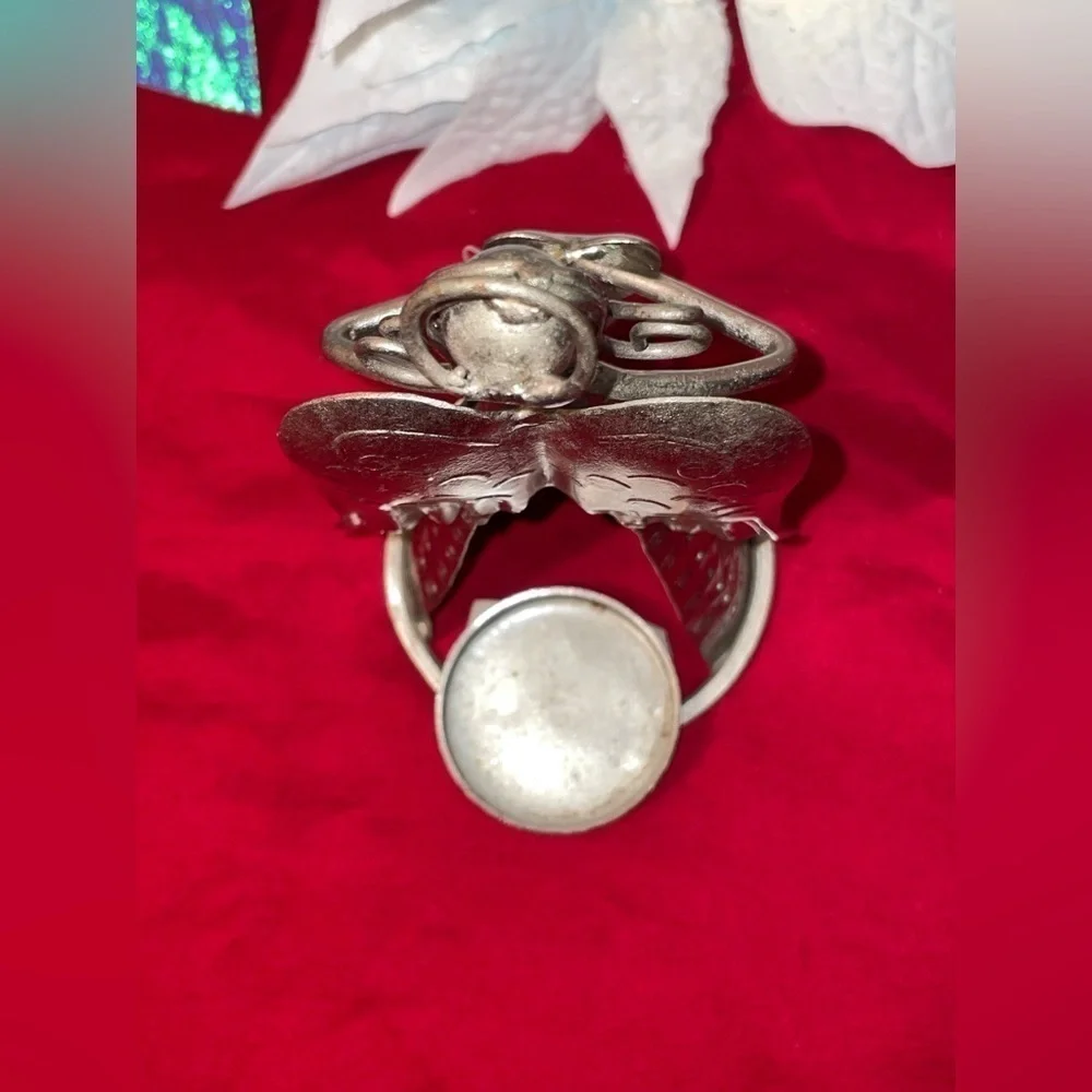 NWT Regal Art & Gift Heart Outdoor Silver Angel Candle Holder